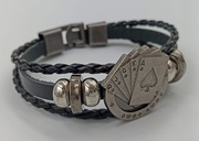 Nowa Skórzana Bransoleta Dla Mężczyzn Dla Kobiet Karta As