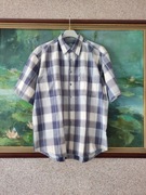 męska letnia bawełniana western koszula z krótkim rękawem kołnierzykiem