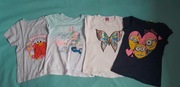 Zestaw 4 koszulek dziewczęcych 134–140 - Elmo, Minionki, motyl, syrenka