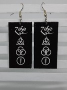 Kolczyki Led Zeppelin, decoupage prostokąty grafika muzyka Handmade