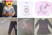 Paka 104 Bluza Bella sukienka H&M legginsy Next t-shirt cekiny Disney 