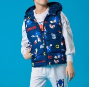 Nowy bezrękawnik kamizelka z kapturem Sonic 98 cm