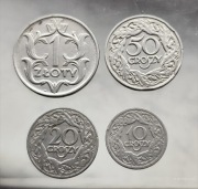 Zestaw 1 zł, 50, 20, 10 groszy 1923
