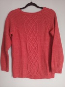 Gruby ciepły koralowy sweter 