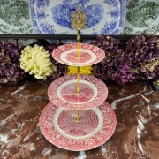 Piękna angielska etażerka 3-poziomowa - Thames River Scenes - Palissy #1