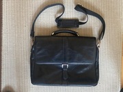 Solidna torba skórzana biznesowa czarna laptop A4 - Marks & Spencer 