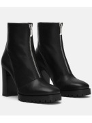 ZARA NOWE CZARNE SKÓRZANE SKÓRA NATURALNA BOTKI 39 