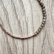 Bransoletka z labradorytem kawowym i koralikami Miyuki