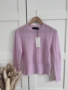 Zara różowy ażurowy sweter z wełną i alpaką nowy na wiosnę M