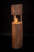 Lampa drewniana, lampa stojąca rustykalna