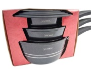 Royalty Line Zestaw 3 rondelków z pokrywką garnki z rączką