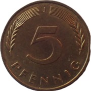 Niemcy (RFN) 5 fenigów z 1989-J roku - OBEJRZYJ MOJĄ OFERTĘ