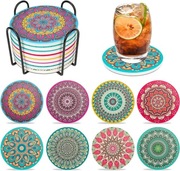 ZESTAW CERAMICZNYCH PODSTAWEK POD KUBEK