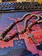 Różaniec Paracordowy Czerwono-Czarny