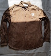 Koszula House regular XL brązowa czekoladowa paski vintage