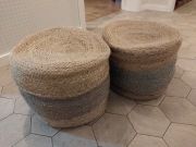 Pufa pleciona Juta/Sznurek – Styl Boho – Średnica 40 cm 