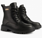 Buty skórzane botki Venezia 25-01 38 suwak ocieplane skóra Czarne