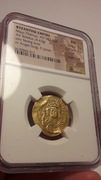 Bizancjum Solidus Maurycjusza AD 562-602. NGC AU 4,43 grama