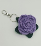 Brelok róża handmade Fiolet