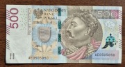 Polska Banknot 500 zł  AE 0505050 Radar