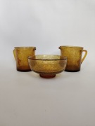 Naczynia miska dzbanek mlecznik seria Antico Z. Horbowy Sudety szkło PRL 