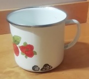 kubek metalowy (lutowany) PRL vintage ozdoba
