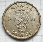 #3048 Norwegia 50 ore 1955 piękna 