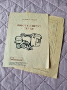 Instrukcja obsługi Robot Kuchenny typ 720 Niewiadów PRL 