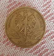 Moneta jeż 2 zł 1996