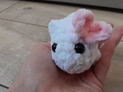 Pluszak maskotka White Hamster maze escape room biały Sad chomik Handmade 