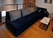 Granatowa duża sofa