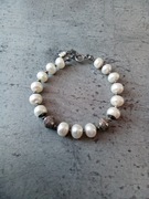 Srebrna bransoletka z perłami 