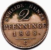 2 fenigi 1868 "C" Frankfurt Prusy  Wilhelm I
