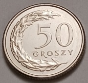 50 gr groszy 2016 r. b. ładna