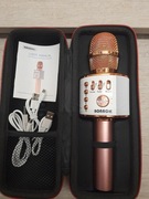 Mikrofon Karaoke Bluetooth Bezprzewodowy Głośnik BONOK Q37 ZłotyRóż Prezent