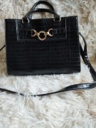 Super czarna torebka, wężowy wzór GRACELAND