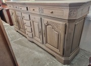 Ekskluzywny zestaw drewniany jadalnia komoda witryna stół krzesła 