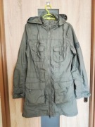 120 Kurtka parka przejściowa z kapturem szaro zielona khaki rozmiar 40/42