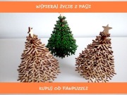 Choinka ze sklejki na biurko mini śnieżka SZEPT