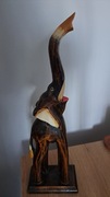 Słoń indyjski drewniany Wys 40cm