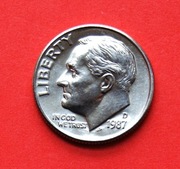 10  Centów  1987  D  -     USA    Mennica  D   Stan !!!