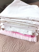 komplet zestaw prześcieradeł prześcieradła duże 6szt jasnoróżowe białe