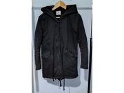 Parka, Dłuższa kurtka na misiu, duży kaptur na misiu, rękawy na podszewce