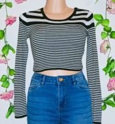 Krótki Cienki Sweterek w paski Tally Weil M (38)