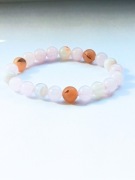 Bransoletka zodiakalna Ryby kwarc różowy agat amazonit brzoskwiniowa