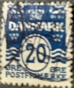 Znaczek pocztowy Dania 1912r.z serii Faliste linie