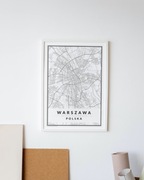 Plakat - mapa Warszawy B2 50x70cm
