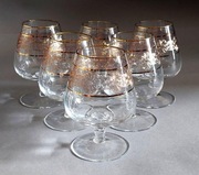 Zestaw 6 szt kieliszków do koniaku Czeska Bohemia.