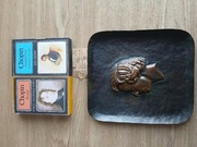 Chopin: 2 stare kasety magnetofonowe  miedziana płaskorzeźba relief portret