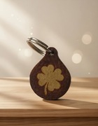 Czterolistna Koniczyna ekskluzywny prezent drewniany brelok grawerowany 